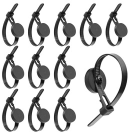 Pack of 12 Magnetic Zip Tie Mounts, Magnetic Cable Clips Organize and Secure Cable Wires with Powerful Magnetic Multipurpose Cable Ties Mount Base for Electrical Wire