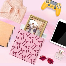 Fuxury Bubble Mailers 8.5x12 40 Pack, Pink Bows Cute Design Bubble Envelopes Usable Size 8.5x11",Strong Adhesion Pattern Padded Shipping Envelopes Thick Mailer for Mailing Books,Clothes