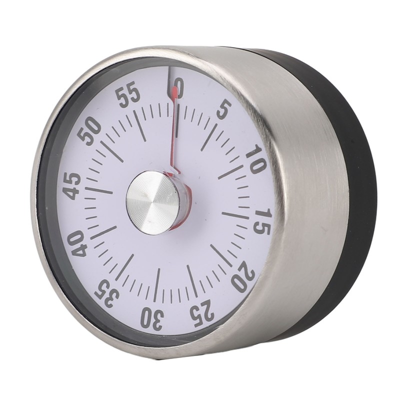 Mechanical Countdown Timer 60 Minute Magnetic Stainless Steel Visual Kitchen