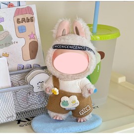 17cm Clothes Set(NO Doll), Hat & Overalls Set for 17cm Accessories Suit, Cute Clothes for Dress up Unique Style, Stylish Clothes for Doll (LBB-35)