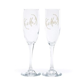 Hortense B. Hewitt Wedding Ethereal Floral Champagne Toasting Flutes, 6-Ounce, Set of 2
