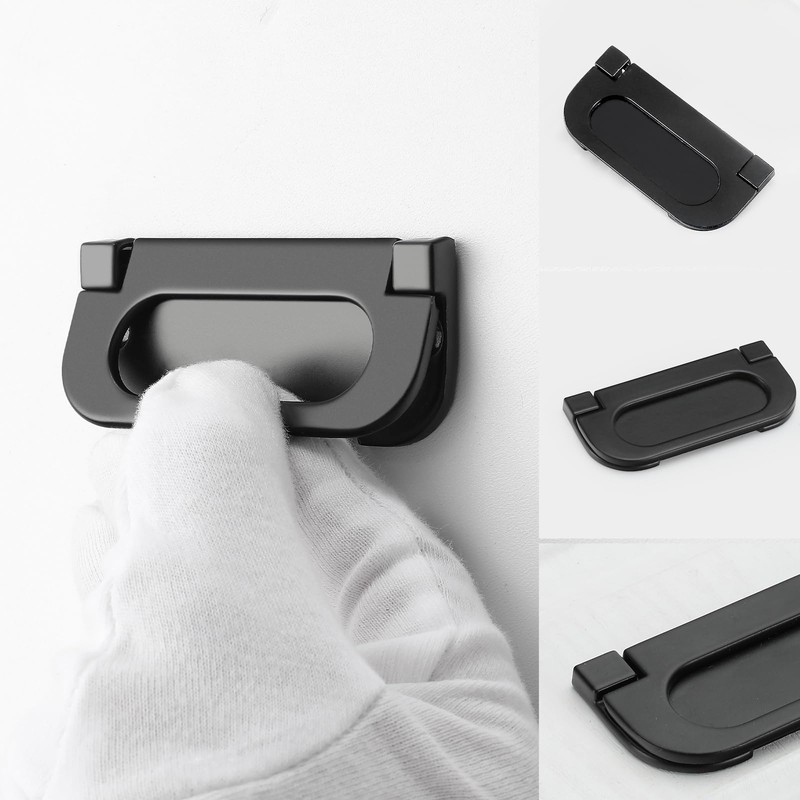 Evionlin 【2 Pack 】 Flush Pull Handle BlackInvisible Flip Drawer