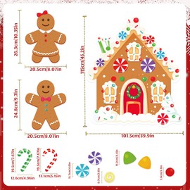11Pcs Christmas Trunk or Treat Car Decorations Kit, Christmas Gingerbread House Decor Winter Candyland Trunk or Treat Decorations Backdrop, Xmas Trunk or Treat Decors for Garage Door SUV Supplies
