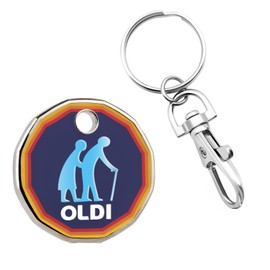 SC Products Oldi Shopping Trolley Token Keyrings for Women Funny Keyrings for Men | Supermarket Trolley Coin Funny Gifts for Men | Old Age Joke Gifts for Elderly People | Joke Presents for Women