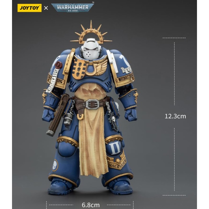 JOYTOY Warhammer 40K Ultramarines Levantus with Power Sword, Stormshield and