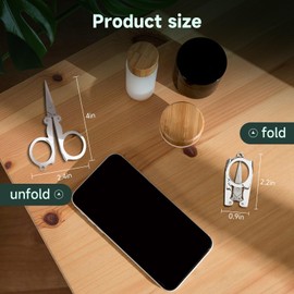 Chevining 8 Pack Folding Scissors, Travel Scissors Pocket Size Stainless Steel, Mini Foldable Scissor for Home Camping Fishing Picnic, Sharp & Portable Small Silver Scissor, Medium Size