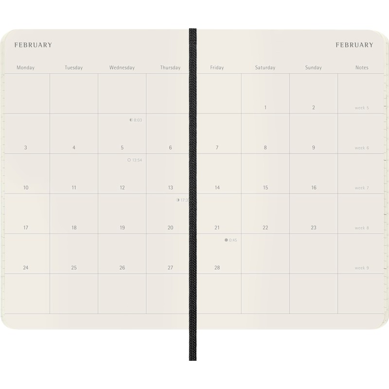 Moleskine DSB12MN2Y25 Monthly Diary, Pocket Size (W x H x
