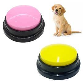 Hunde Buzzer Mit Aufnahmefunktion, Hundetasten, Haustier Kommunikation Taste, 2 Stück Hundeknopf Für Die Kommunikation Für Hund Interaktion, Haustier Trainings, 30 Sekunden Aufnahme &Wiedergabe