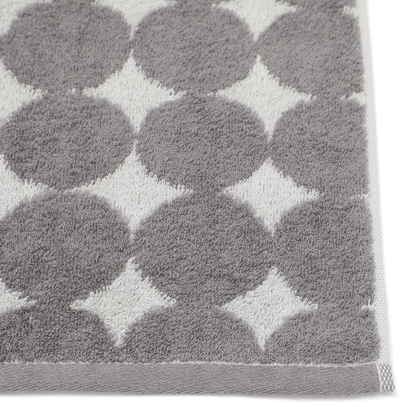 Francfranc Valet Set Face Towels, Dots, Gray, Set of 2,