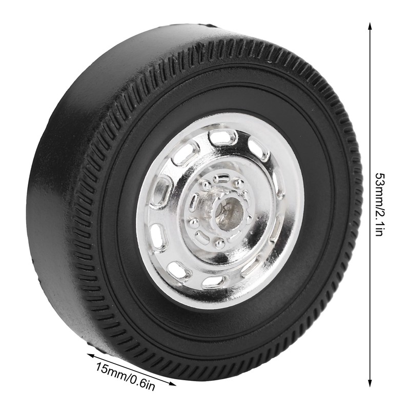4Pcs Metal Drifting Rubber Wheel Tire Replacement Accessory for WPL