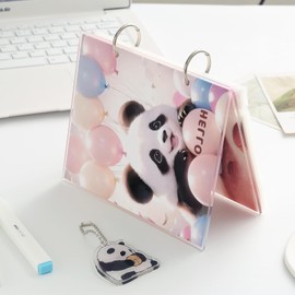 MAYCARI Acrylic Photo Album for 50 Photos Slip-in Album 10 x 15 cm Children Cover with Panda Motif Gifts for Girls