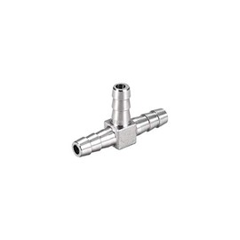 sourcing map 1/4-Inch (6mm) Hose ID Barb Fitting Stainless Steel 3 Way T Shaped Union Home Brew Fitting