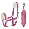 Faux Fur Halter Lead Rope Set with Panic Hook Adjustable