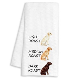 Funny Labrador Kitchen Towels, Labrador Retriever Gifts, Coffee and Dog Lover Gifts Decorative Dish Hand Tea Towels for Kitchen Coffee Bar Decor, 16x24 Inch