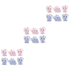 Generic 3sets Miniature Elephant Figurines Adorable Resin Animal Models for Garden and Home Decor for Christmas Thanksgiving and Special Occasions 6pcs*3