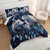 HOSIMA Wolf Full Size Comforter Sets,Two Wolves in Dream Catcher