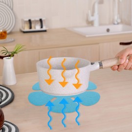 Kichvoe 12 Uds Protectores De Ollas Y Sartenes Protector De Utensilios De Cocina Separador De Divisores De Ollas Y Sartenes Soporte De Olla Almohadilla De Vajilla De Tela Azul