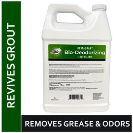 Restaurant Bio-Deodorizing Floor Cleaner Heavy Duty Concentrated Enzyme Degreaser & Odor Eliminator for Use in Mopping Bathroom, Kitchen, and Dining Room. Removes Grease & Urine Odors. (4)