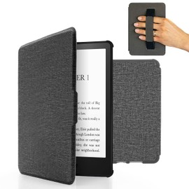 MyGadget Case for Tolino Shine 3 with Hand Strap and Auto Sleep Wake Function - Flip Case in Light Grey