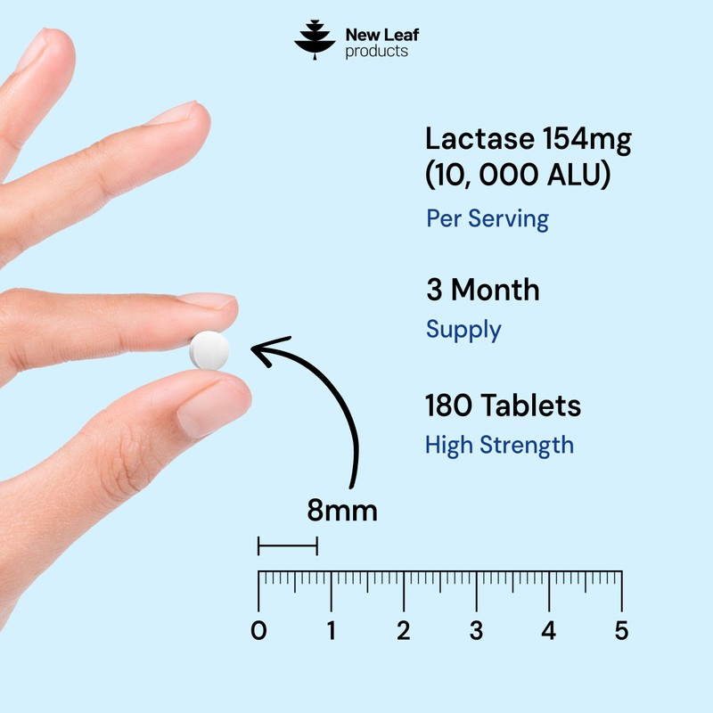 Lactase Tablets 10,000 ALU 180 Count, 3 Month Supply Lactase