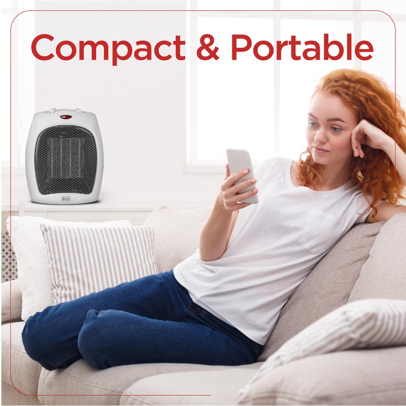 BLACK+DECKER Portable Space Heater, 1500W Small Space Heater with Overheat