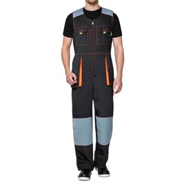 SUSHIMIAN Men's Sleeveless Coveralls Multi-Functional Mechanics Workwear Stylish Work Coveralls Overalls Cargo Jumpsuit, Black, M