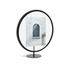 Umbra, Black Infinity Picture Frame, Unique Circular Display for Desk or Wall, Floats 5x7 Photo, 5 x 7