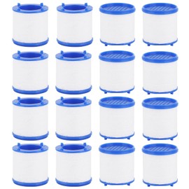 Pack of 16 Filter Elements for Tap Filter, Cotton Water Filter, Tap Filter for Drinking Water for Kitchen Taps and Bathroom Showers