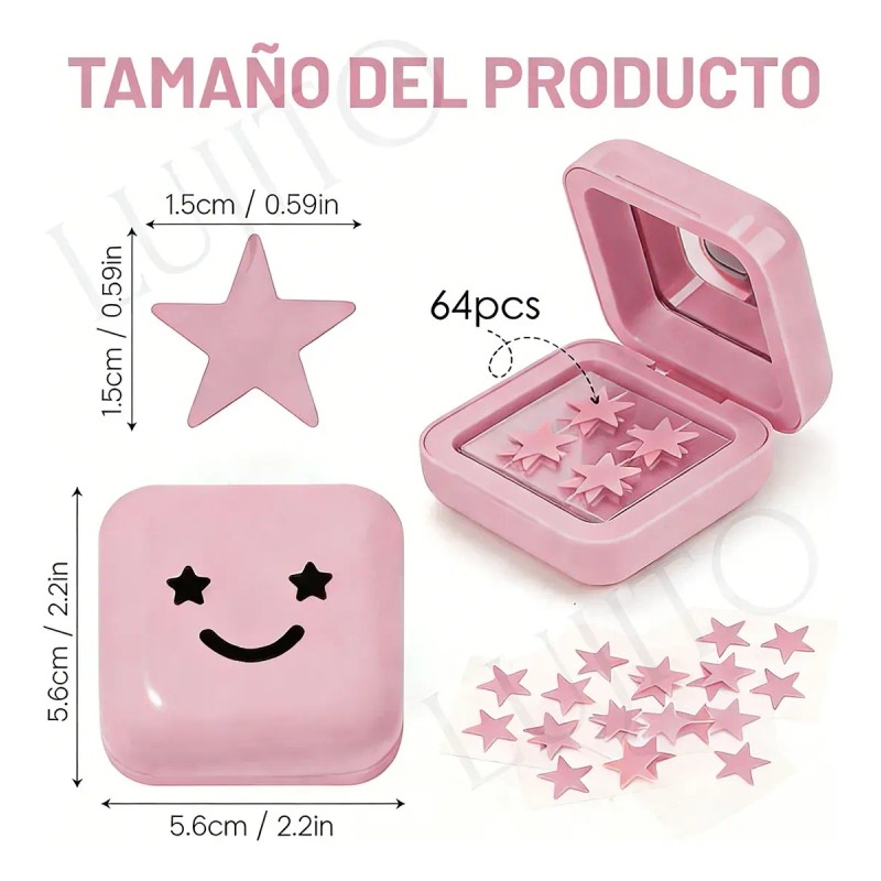 Estrellas Amarilla Para Acné Granos De Espinillas Patch 64pz