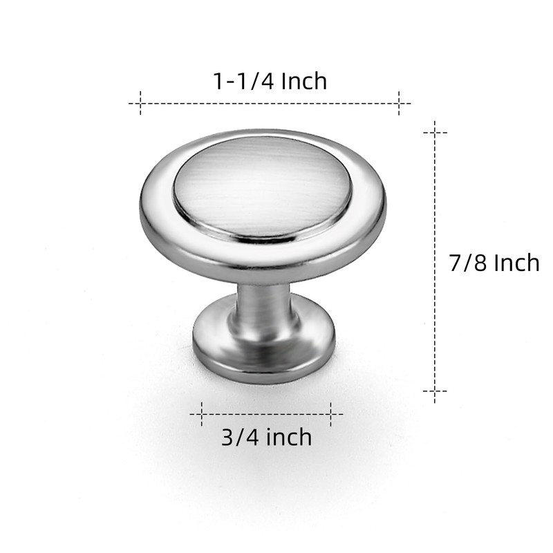 Ravinte 40 Pack 1-1/4 Inch Kitchen Cabinet Knobs Brushed Nickel