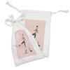 Ambesonne Cartoon Fabric Pouch Set of 2, Mime Performing Girl