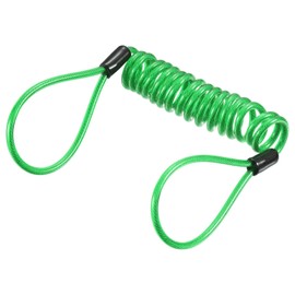 TOP-VIGOR 1Pcs Security Steel Cable 3.5mm x 1.2m / 3.94ft Coated Spring Luggage Lock Anti Theft Wire Rope with Double Loop for Luggage, Bicycles, Doors, Green