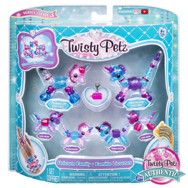 Twisty Petz, Series 3, Unicorn Family Pack Collectible Bracelet Set for Kids Aged 4 and Up