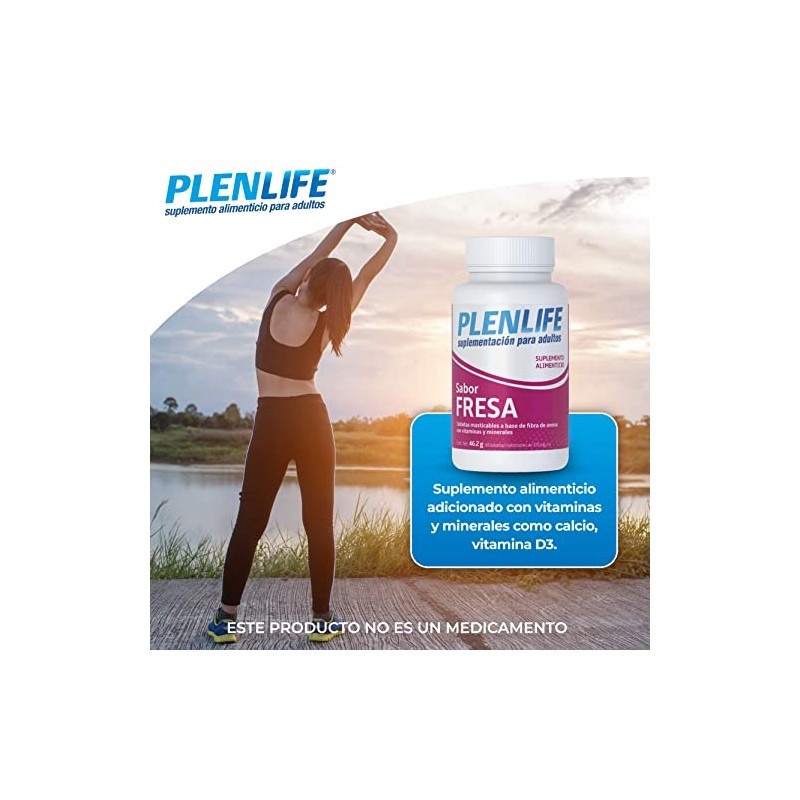 PLENLIFE Multivitaminas tabletas masticables complejo B sabor fresa 60 u.
