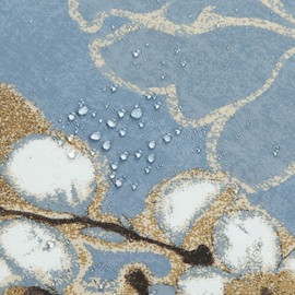 DC Curtain Hanakotoba Blue Flower Polyester Fabric Plants Floral Printed Waterproof Shower Curtain for Bathroom,Small 62" W x 72" H