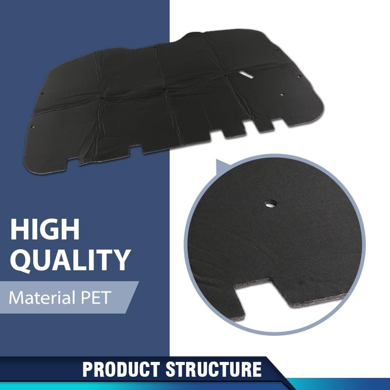 PIT66 Hood Insulation Pad 1/2" with Clips Compatible with Chevy