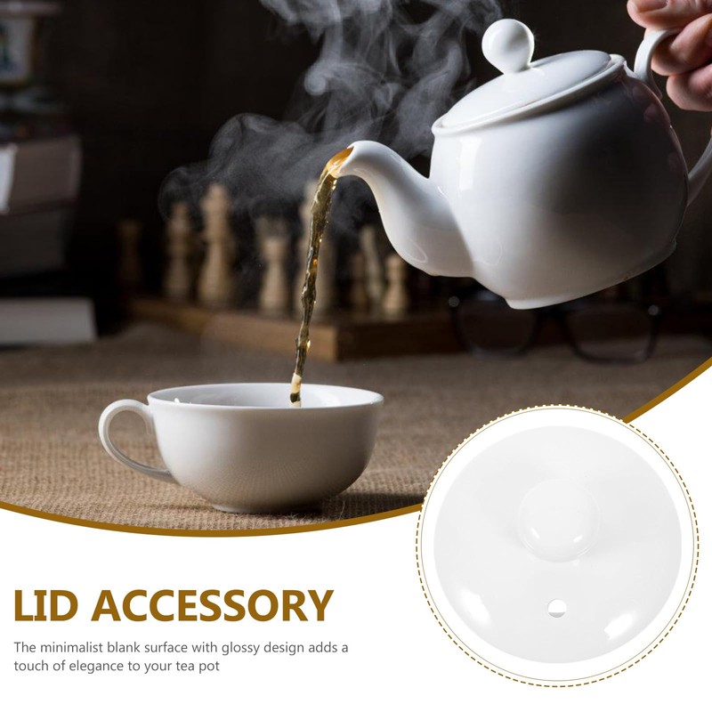 PRETYZOOM tea cup cover replacement teapot lid elegant white lid