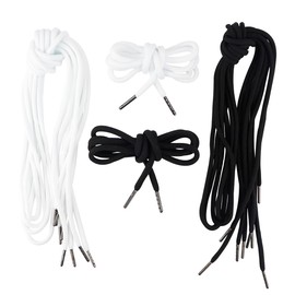 UPIQNG Drawstring Cords Cotton Shoe Laces Replacement Drawstring Rope with Metal Head for Hoodie Sweater Sports Pants (5Pcs Black,5Pcs White)