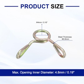 uxcell Fuel Line Hose Clips, 18Pcs 4mm ID 4.8mm Max. ID 65Mn Steel Water Pipe Air Tubing Spring Hose Clamp for Motorcycle Scooter ATV