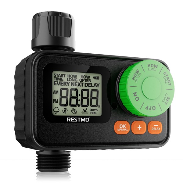 RESTMO Sprinkler Timer, Programmable Water Timer for Garden Hose, Automatic