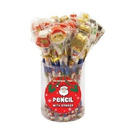 HENBRANDT Christmas Pencil with Eraser - Pack of 12 (Assorted Designs and colours)