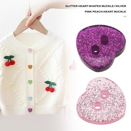 ECSiNG 100pcs Heart Shaped Buttons Colorful Buttons 12.5mm Resin Buttons for Clothing Accessories Other Projects Pink Sky Blue Purple Orange Green