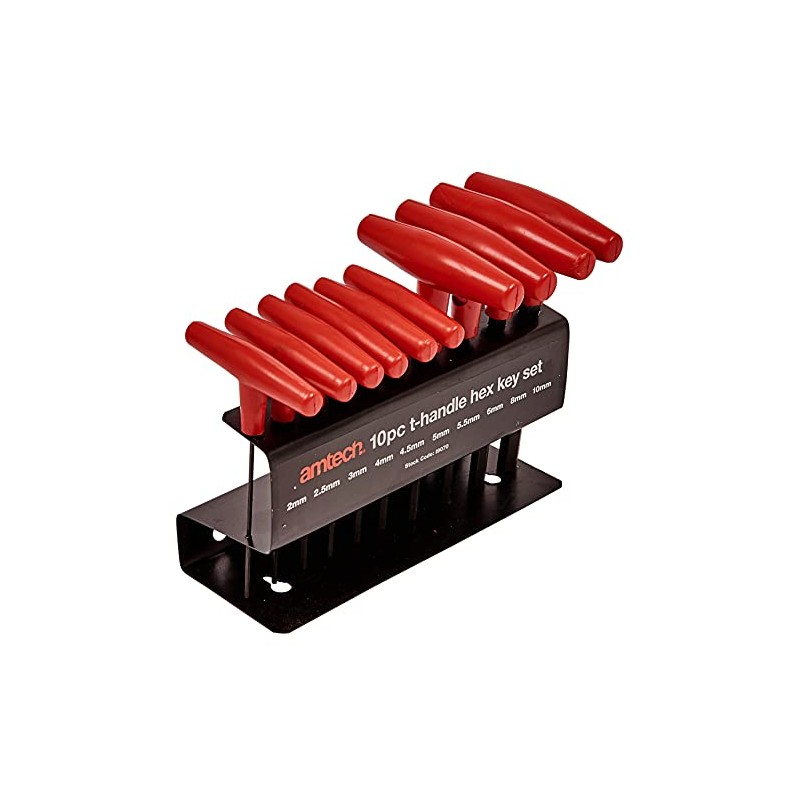 Amtech I9070 T-Handle Hex Key Set, Sizes 2, 2.5, 3,