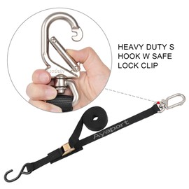 Ayaport Cam Buckle Tie Down Straps 10 feet with Swivel Carabiner Hook for Motorcycle, Kayak, Car, Truck, Dirt Bike