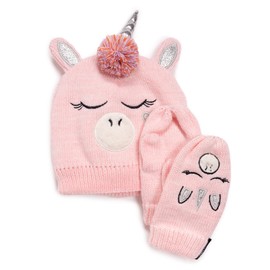 MUK LUKS Unisex Kid's Beanie and Mitten, Unicorn, OS