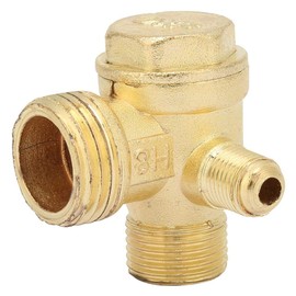Air Compressor Check Valve, 3-Port Brass Valve Pneumatic Accessory, for Central Pneumatic Air Compressor