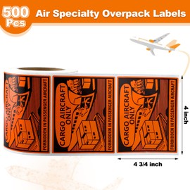 Chivertion 500 Pcs Cargo Aircraft Only Stickers 4" x 4.75" Bulk Forbidden in Passenger Aircraft Hazmat Adhesive Warning Labels Identify Air Shipping Transport Hazardous Goods