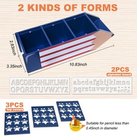 DIY Wooden Pencil Shape Holder Organizer with 30 Numbered Slots (0.45 Inch Holes) – Perfect for Pencils, Paint Brushes, Makeup Brushes and School Supplies – Desk Decor for Boys girl Gifts (Blue)