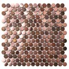 Blujellyfish Copper Penny Round Tile Wall Backsplash Accents Penny Round