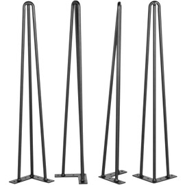 Happybuy Hairpin Table Legs 20" Black Set of 4, 880lbs Load Capacity (220lbs Each), Hairpin Legs for Bench, Desk, Dining Table, Carbon Steel, DIY Heavy Duty Furniture Legs